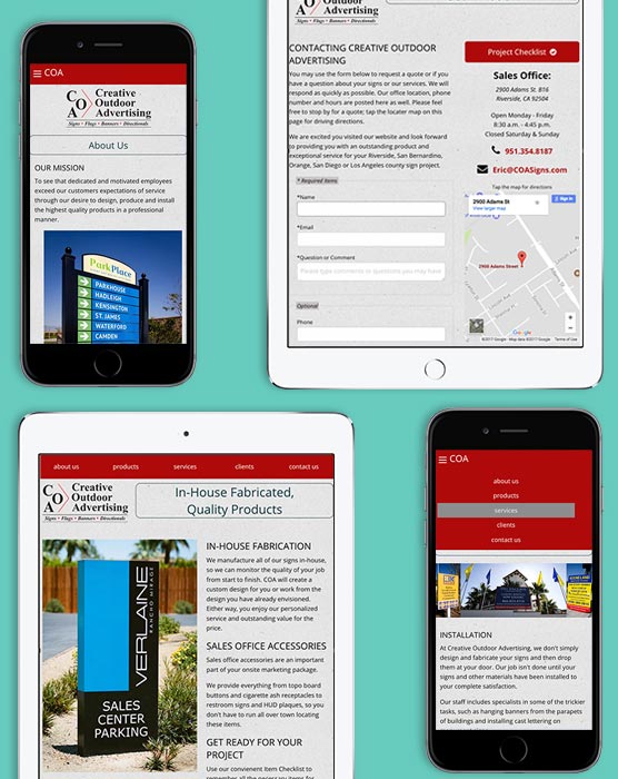 ipad and iphone showing screenshots of website